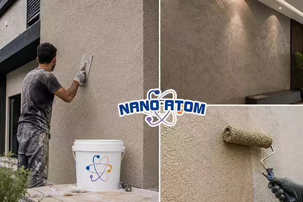 اجرای رنگ آکریلیک بافت دار روی نمای ساختمان و دیوار داخلی