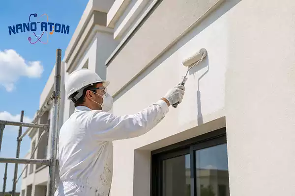 اجرای رنگ دیوار نمای ساختمان با غلتک