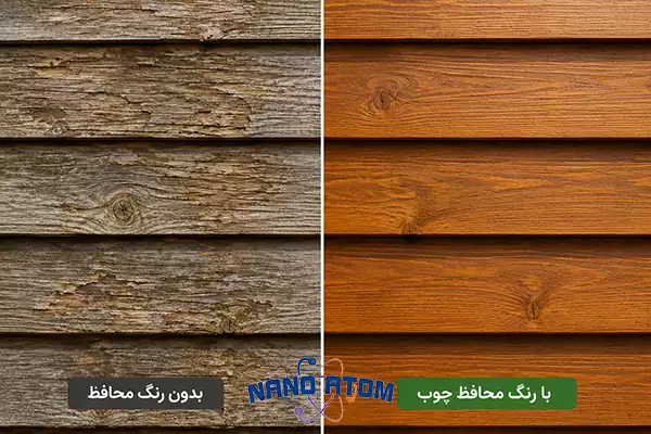 مقایسه چوب نمای رنگ‌شده با چوب آسیب‌دیده در برابر رطوبت و آفتاب