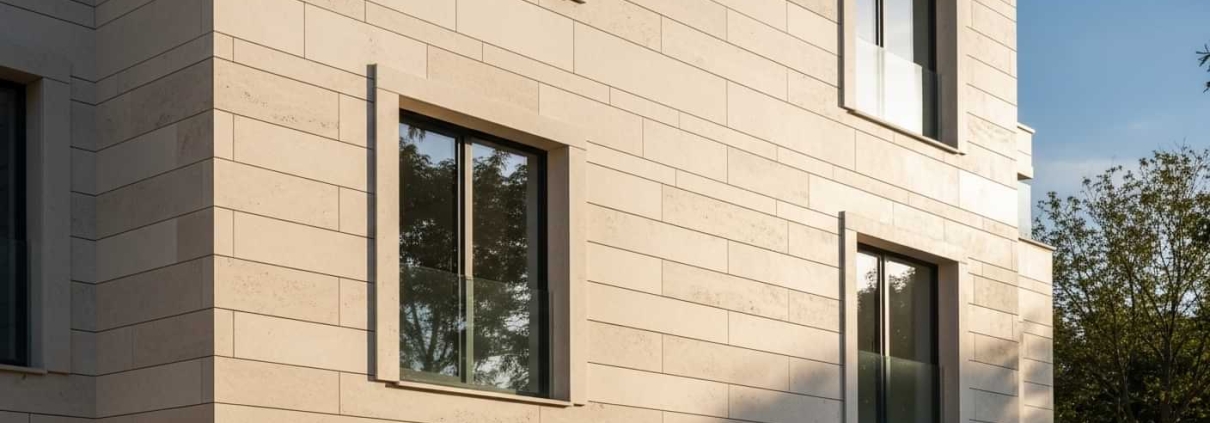 نمای ساختمان رنگ کرم